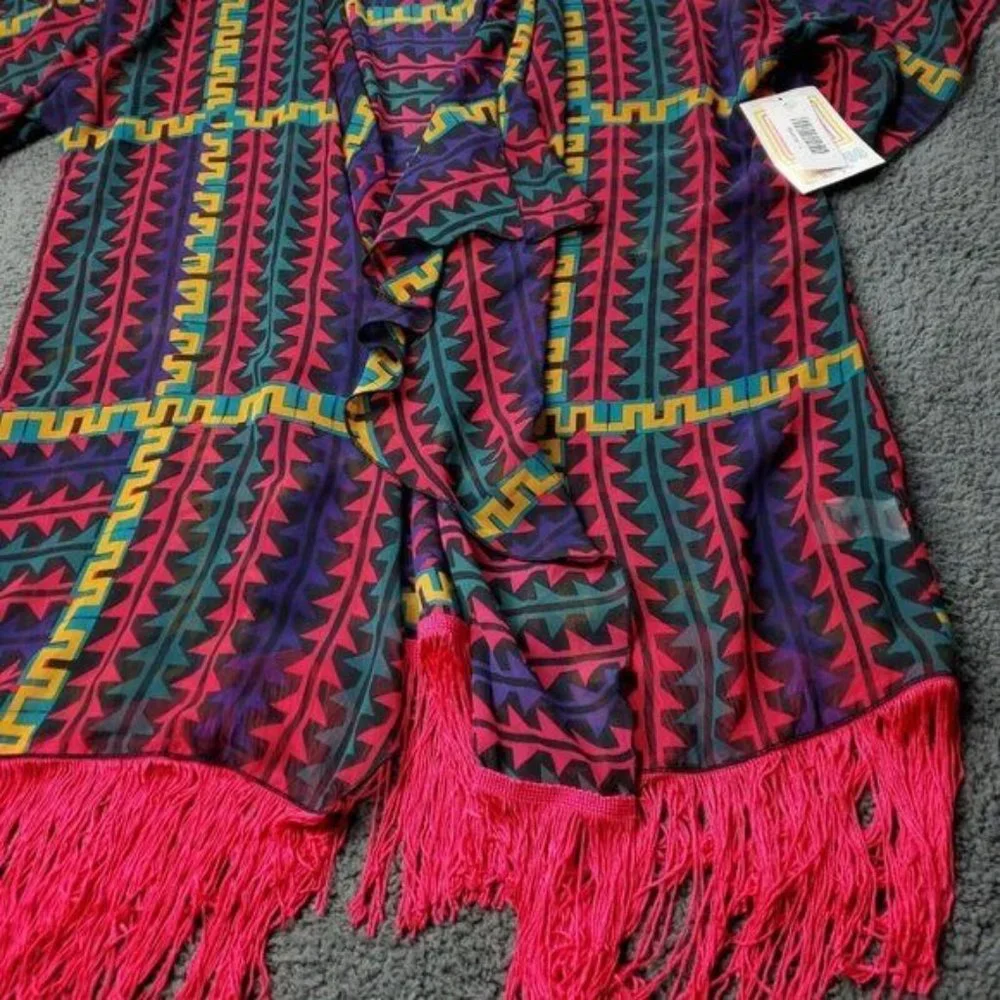 NEW LulaRoe Monroe Kimono Cardigan Womens  L Large‎ Multicolor - Picture 3 of 8
